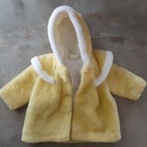 🐣Vintage 60s 70s Toddler Fuzzy Plush Yellow Coat 18 to 24 months